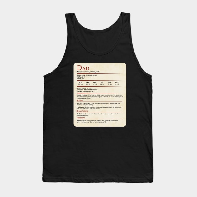 D&D Dad Statblock Tank Top by Sunburst